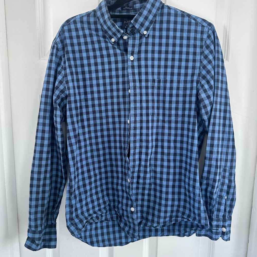 J. Crew Men's Navy Plaid Shirt